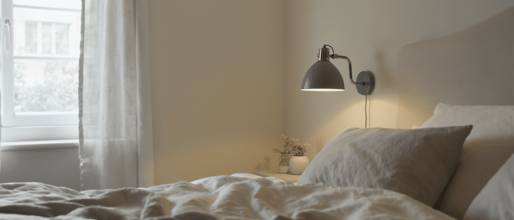 découvrez la lampe de chevet murale, alliant élégance et fonctionnalité pour sublimer et organiser parfaitement votre chambre.