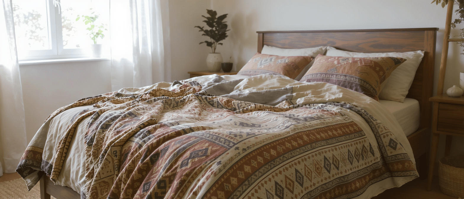 découvrez notre housse de couette ethnique pour transformer votre chambre en un véritable havre exotique. apportez couleur et originalité avec des motifs authentiques inspirés des cultures du monde.